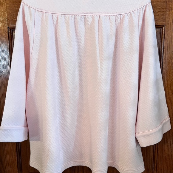 Go Softly Short Quilted Pink Bed Coat Large 3/4 Sleeves Snap Buttons And Pockets - Picture 4 of 4